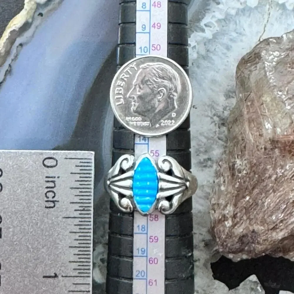 Carolyn Pollack Sterling Marquise Carved Turquoise Decorated Ring For Women - Picture 9 of 10